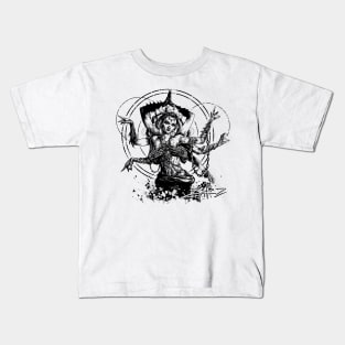 Kali Goddess Black Ink Transparent Kids T-Shirt
